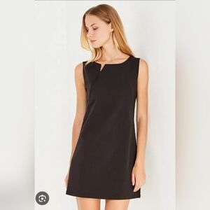 NIFE Chic Black Asymmetrical Dress Sz EU 44 (US L-XL) Blue Lined Office Business